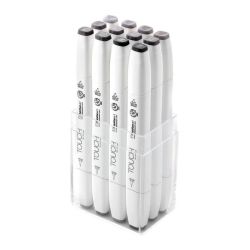 Twin Brush Marker Warm Grey 12teilig von Touch