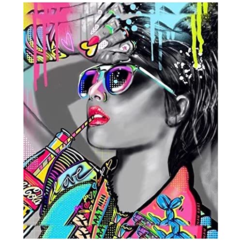Toulideifaria Dimond Painting Diamond Art Club Diamond Painting Kits Diamond Dots for Adults Clearance 11.8x15.7 inch Fashion Girl 5d Gem Painting Kit for Home Wall Decor Gifts von Toulideifaria