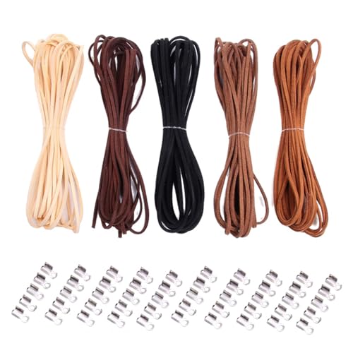 5 Farben Lederschnur Lederband, 5M x 2.6mm Lederschnur Faux, Lederband für Kette, Reißfeste Lederschnur, Faux Wildleder Schnur für DIY Schmuck, Armband, Halskette Schmuck, Schlüsselband 5 Farben Lederschnur Lederband, 5M x 2.6mm Lederschnur Faux, Lederband für Kette, Reißfeste Lederschnur, Faux Wildleder Schnur für DIY Schmuck, Armband, Halskette Schmuck, Schlüsselband von Toulifly