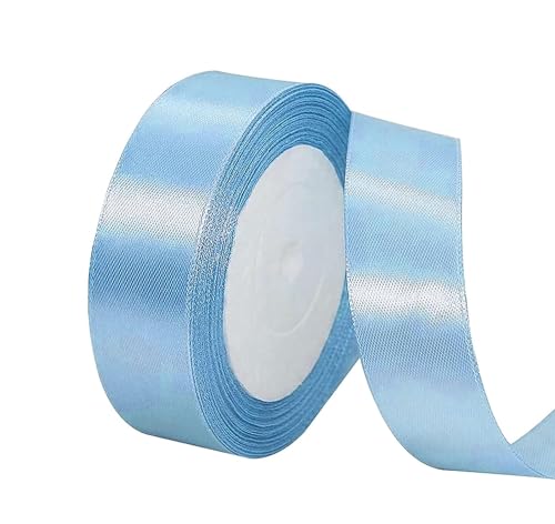 Geschenkbänder, Blau Polyester Satinband, Dekoband Stoffband Set, Satinband 2cm x 22m, Schleifenband zum Verpacken, Ringelband Geschenkband Set für Hochzeit Dekoration, Geschenk Verpacken, Basteln von Toulifly