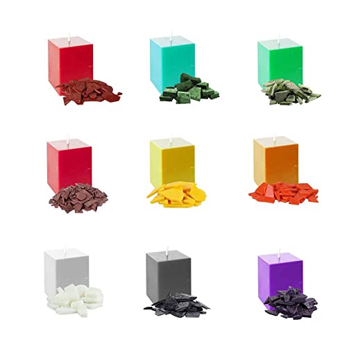 Kerzenfärbemittel, Wachsfarbe für Kerzen, 9 Farben, Pigmentfarbe für Kerzen, Pigment, Wachs, Farbchips aus Wachs für DIY Kerzenherstellung von Toulifly