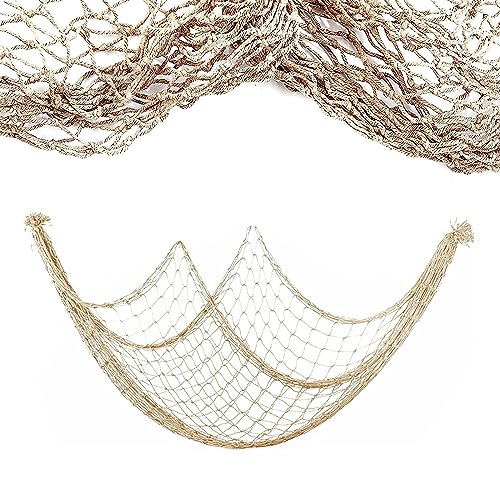Fischerei Dekorative,Fischernetz Deko,Fischernetz für Aufhängen Hintergrund,Mediterranen Stil,Fischernetz Wandbehang,Maritime Deko für Aufhängen Hintergrund Wohnzimmer Wand Deko 100 x 200 cm von Toulifly