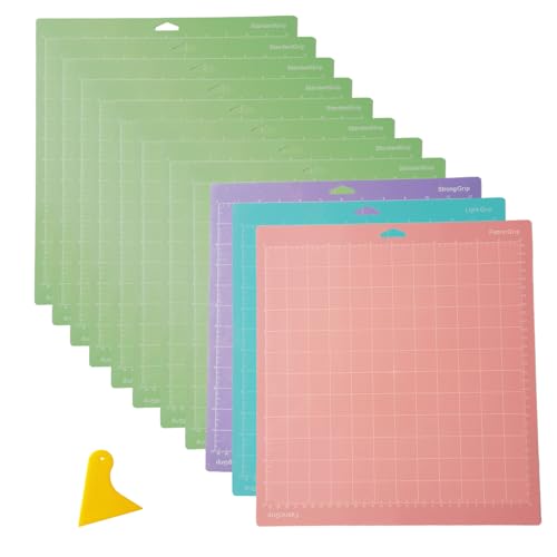 Schneidematte für Cricut, 30,5 x 30,5 cm, 10 Stück, selbstklebende Schneidematte, Ersatz-StandardGrip, LightGrip, starker Griff, für Explore Air Serie und Zubehör Schneidematte für Cricut, 30,5 x 30,5 cm, 10 Stück, selbstklebende Schneidematte, Ersatz-StandardGrip, LightGrip, starker Griff, für Explore Air Serie und Zubehör von TourKing