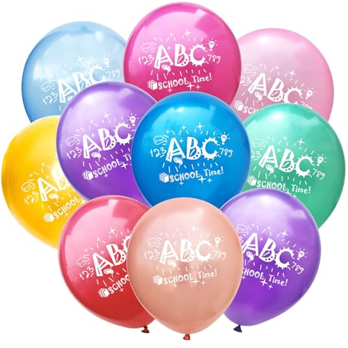 10 Stück Luftballons Einschulung, Bunt Schulkind Luftballons Schulanfang Deko ABC Latex Ballons für Einschulung Deko Schuleinführung Schulkind Deko Einschulung Junge und Mädchen 9 Farben Farbmix 10 Stück Luftballons Einschulung, Bunt Schulkind Luftballons Schulanfang Deko ABC Latex Ballons für Einschulung Deko Schuleinführung Schulkind Deko Einschulung Junge und Mädchen 9 Farben Farbmix von Tourima