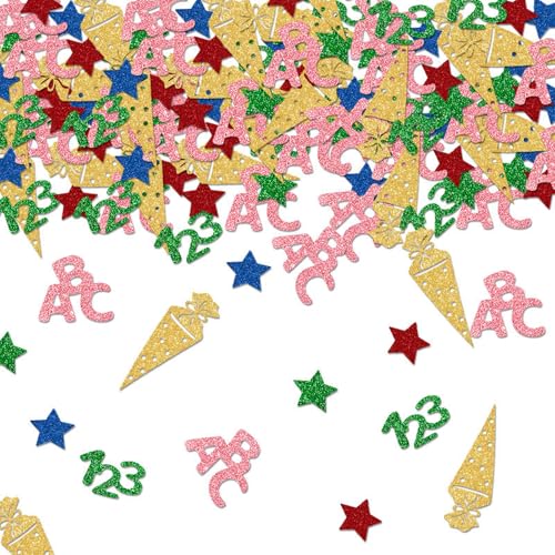 Einschulung Deko Konfetti Groß, 100 Stk, Deko Einschulung Junge Mädchen, Deko Einschulung, Zuckertüte Schultüte 123 Schulanfang Deko, Abc Konfetti Schulkind 2025 Junge Einschulung Deko Konfetti Groß, 100 Stk, Deko Einschulung Junge Mädchen, Deko Einschulung, Zuckertüte Schultüte 123 Schulanfang Deko, Abc Konfetti Schulkind 2025 Junge von Tourima