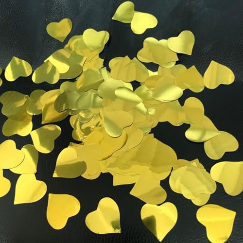 Herz Konfetti Bunt 60g, Confetti Groß 5000+ Stück, 2,5cm Konfetti Groß Geburtstag, Mehrfarbig Herz Streudeko,Papier Confetti für Geburtstag Hochzeit Party Dekoration（Gold） von Tourima