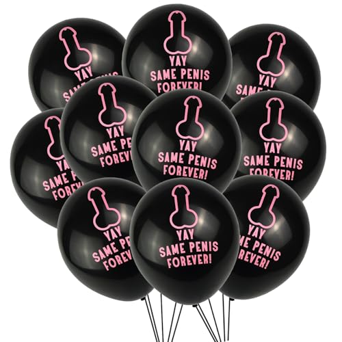 Tourima 10 Stück YAY Same Penis forever Rosa Logo Luftballon, Jga Deko Frauen für Junggesellenabschied Frauen, Penis Jga Luftballons Bachelorette Party Accessories, Junggesellenabschied Frauen Deko von Tourima