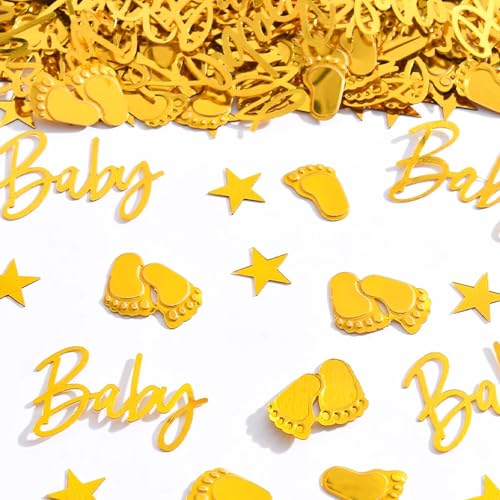 Tourima 15g Gold Baby Konfetti Tischdeko für Babyparty, Baby Shower Deko Junge Mädchen, Babyfüße 1–2cm, Oh Baby Gender Reveal Party Dekoration, Babyparty Deko Neutral, Gender Reveal Party uvm Tourima 15g Gold Baby Konfetti Tischdeko für Babyparty, Baby Shower Deko Junge Mädchen, Babyfüße 1–2cm, Oh Baby Gender Reveal Party Dekoration, Babyparty Deko Neutral, Gender Reveal Party uvm von Tourima