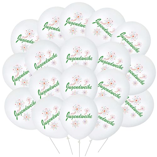Tourima 20 Stück 12 Zoll Jugendweihe Deko Helium Ballons, Kommunion Deko Gilt für Luftballons Geburtstag und Hochzeitsdeko Konfirmation Deko, Für Deko Jugendweihe Junge Mädchen, Deko Kommunion von Tourima