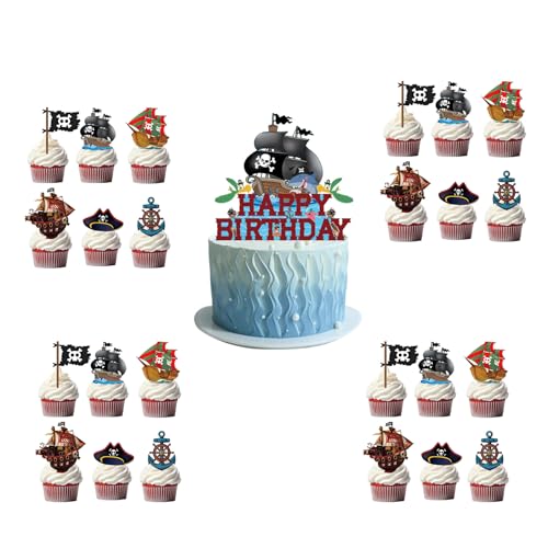 Tourima 25 StückPirat Cake Topper Tourima 25 StückPirat Cake Topper von Tourima