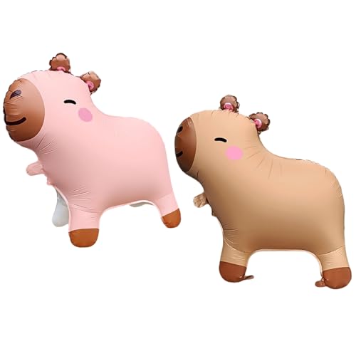 Tourima 2er Set Capybara Folienballon 60cm Pink & Braun mit Band & Strohhalm, Capybara Geburtstag Deko, Helium Luftballons Tiere, Kinderparty Capybara Set, Folienballon Tiere für Kindergeburtstag Tourima 2er Set Capybara Folienballon 60cm Pink & Braun mit Band & Strohhalm, Capybara Geburtstag Deko, Helium Luftballons Tiere, Kinderparty Capybara Set, Folienballon Tiere für Kindergeburtstag von Tourima