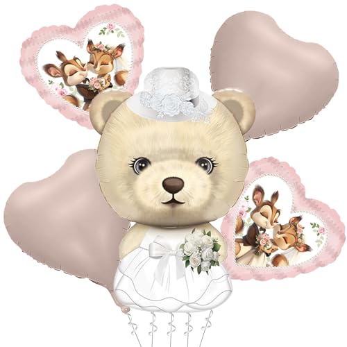Tourima 5 Stück Bärenbraut Folienballons Hochzeit JGA Deko Frauen, Luftballons Hochzeit Helium Set, Bride to Be Ballon Herzluftballons, Junggesellenabschied Deko Just Married Ballons Tourima 5 Stück Bärenbraut Folienballons Hochzeit JGA Deko Frauen, Luftballons Hochzeit Helium Set, Bride to Be Ballon Herzluftballons, Junggesellenabschied Deko Just Married Ballons von Tourima
