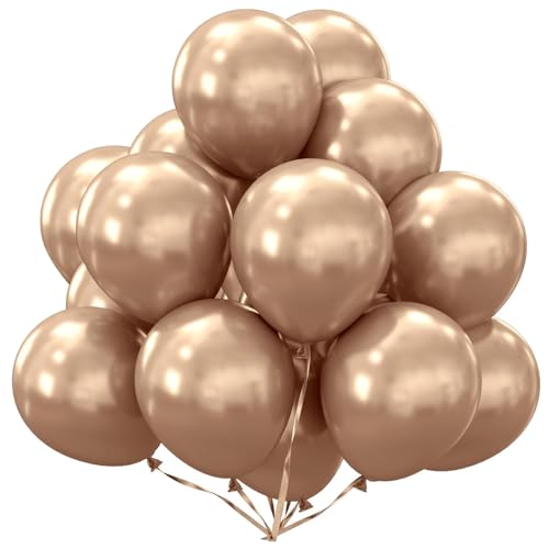 Tourima 50 Stück 12 Zoll Luftballons Gold, Helium Ballons Goldene Luftballons Passend für Ballons Geburtstag Jga Deko Luftballons Hochzeit Geburtstagsdeko Gold von Tourima