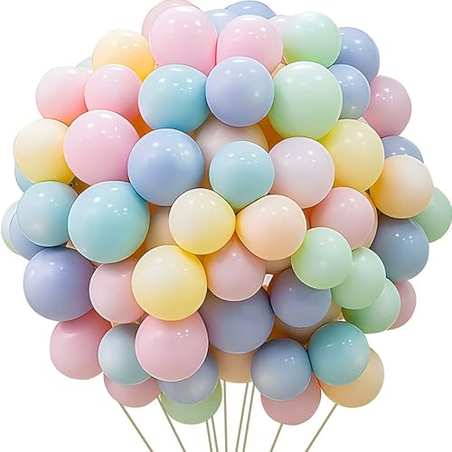 Tourima 50 Stück Luftballons Pastell 10 Zoll Macarons Luftballons, Luftballons Geburtstag Luftballon Girlande Gilt für Deko Hochzeit und Party Deko Gender Reveal Party Deko von Tourima