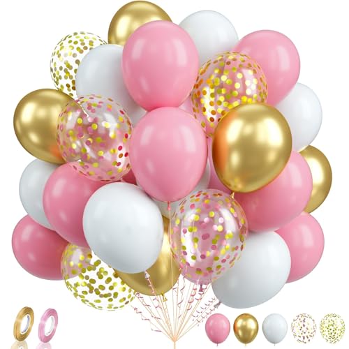 Tourima 60 Stück 12 Zoll Luftballons Rosa Pink Pastell Ballons Set mit 25x 30cm + 10m Gold & Rosa Bändern für Ballongirlande Luftballons Pink Geburtstag Deko Mädchen Luftballons Rose Gold Weiß Bunt Tourima 60 Stück 12 Zoll Luftballons Rosa Pink Pastell Ballons Set mit 25x 30cm + 10m Gold & Rosa Bändern für Ballongirlande Luftballons Pink Geburtstag Deko Mädchen Luftballons Rose Gold Weiß Bunt von Tourima