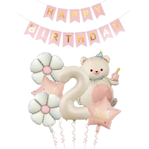 Tourima Geburtstagsdeko 2 Jahr Mädchen mit Happy Birthday Girlande, Folienballon 2 Geburtstag Mädchen, Ballon Deko 2.Geburtstag Mädchen, Luftballons 2 Jahr Tourima Geburtstagsdeko 2 Jahr Mädchen mit Happy Birthday Girlande, Folienballon 2 Geburtstag Mädchen, Ballon Deko 2.Geburtstag Mädchen, Luftballons 2 Jahr von Tourima