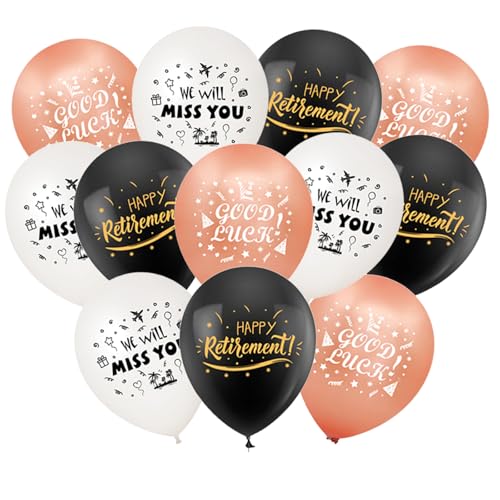 Tourima Good Luck We Will Miss You Rente Deko Ballon, Gilt für Renteneintritt Geschenk Männer und Renteneintritt Geschenk Frau, Rente Ruhestand Deko Ruhestand Geschenk von Tourima