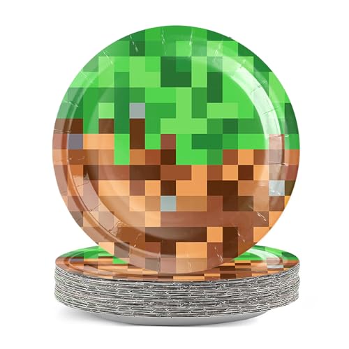 Tourima Pappteller 7 Zoll 10 Stück, Partygeschirr Kindergeburtstag Pixel Spiel Thema, Pappgeschirr Set Teller Party, Geburtstagsteller Kinder Jungen Mädchen, Happy Birthday Tischdeko Party Decoration Tourima Pappteller 7 Zoll 10 Stück, Partygeschirr Kindergeburtstag Pixel Spiel Thema, Pappgeschirr Set Teller Party, Geburtstagsteller Kinder Jungen Mädchen, Happy Birthday Tischdeko Party Decoration von Tourima