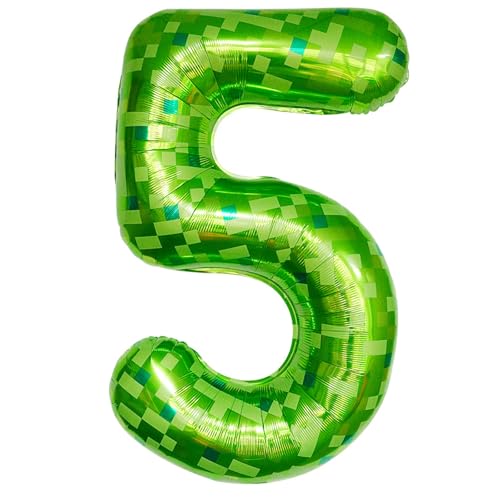 Tourima Riesige Grüne Pixel Miner Thema Folienballon 5, Mining Große Zahlen Luftballon 5 Geburtstag Junge Mädchen, 100 CM 40 Zoll XXL Helium Ballon 5, Luftballon Zahlen Groß, Luftballon 5 Jahre Tourima Riesige Grüne Pixel Miner Thema Folienballon 5, Mining Große Zahlen Luftballon 5 Geburtstag Junge Mädchen, 100 CM 40 Zoll XXL Helium Ballon 5, Luftballon Zahlen Groß, Luftballon 5 Jahre von Tourima