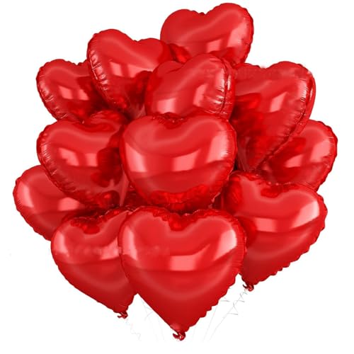 Tourima Herz Luftballon Set, 45cm Herz Ballons, 24 Stück Rot Herzluftballons Helium, Folienballons für Hochzeit, Geburtstag und Valentinstag Deko Tourima Herz Luftballon Set, 45cm Herz Ballons, 24 Stück Rot Herzluftballons Helium, Folienballons für Hochzeit, Geburtstag und Valentinstag Deko von Tourima