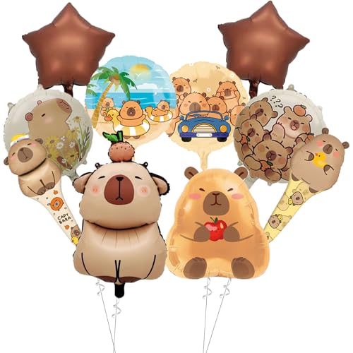 Tourima XXL 10 Stück Capybara Sachen Ballons, Capybara Geburtstag Deko für Happy Birthday Kinderluftballons und Folienballon, Capybara Geburtstag Deko Kinderluftballons, Capybara Einladungskarten Tourima XXL 10 Stück Capybara Sachen Ballons, Capybara Geburtstag Deko für Happy Birthday Kinderluftballons und Folienballon, Capybara Geburtstag Deko Kinderluftballons, Capybara Einladungskarten von Tourima