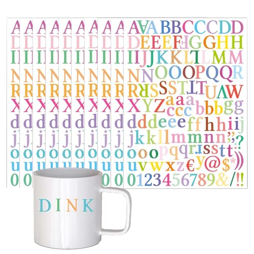 10 Blatt bunte Alphabet- und Zahlenaufkleber, selbstklebende Vinyl-Aufkleber, wasserdicht, langlebig, entfernbar, selbstklebende Buchstaben für Haus, Pinnwand, Briefkasten, Sammelalbum, Poster 10 Blatt bunte Alphabet- und Zahlenaufkleber, selbstklebende Vinyl-Aufkleber, wasserdicht, langlebig, entfernbar, selbstklebende Buchstaben für Haus, Pinnwand, Briefkasten, Sammelalbum, Poster von Tovbmup