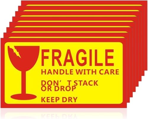 100 Aufkleber Etikett Versandaufkleber Fragile Attetion Vorsicht,Aufkleber Sticker Fragile Please Handle With Care Vorsicht Zerbrechlich Etiketten,Fragile Attention Versandaufkleber – Paketaufkleber von Tovbmup