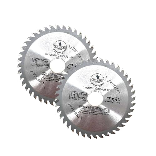 115 mm × 20 mm × Öffnung × 40T Tragbares Kreissägeblatt aus legiertem Stahl, professionelles hartes TCT-Legierungs-Sägeblatt, Holzbrett, Massivholz-Trennscheibe für Holzbearbeitung, Winkelschleifen (2 115 mm × 20 mm × Öffnung × 40T Tragbares Kreissägeblatt aus legiertem Stahl, professionelles hartes TCT-Legierungs-Sägeblatt, Holzbrett, Massivholz-Trennscheibe für Holzbearbeitung, Winkelschleifen (2 von Tovbmup