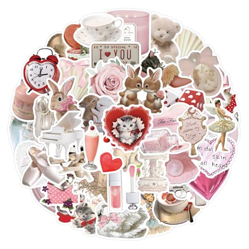 120 Stück Rosa Vintage und Kawaii Aesthetic Aufkleber für Wasserflaschen, Laptops, Skateboards, Koffer uvm. - Wasserfest für Mädchen, Jugendliche und Frauen 120 Stück Rosa Vintage und Kawaii Aesthetic Aufkleber für Wasserflaschen, Laptops, Skateboards, Koffer uvm. - Wasserfest für Mädchen, Jugendliche und Frauen von Tovbmup