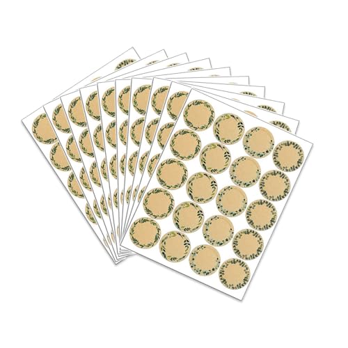 200 Stück Kraftpapier Geschenkaufkleber,Rund Marmeladen Aufkleber Etiketten Kraftpaier,Selbstklebend Etiketten,Klebeetiketten zum Handmade Marmeladenglas Sticker für Backen Geschenktüten Flasche von Tovbmup