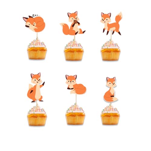 24 Stück Fuchs Cupcake Toppers Alles Gute zum Geburtstag Kuchen,Füchse Cupcake Dekorationen für Baby-Dusche Kinder Geburtstag Party Kuchen Dekorationen 24 Stück Fuchs Cupcake Toppers Alles Gute zum Geburtstag Kuchen,Füchse Cupcake Dekorationen für Baby-Dusche Kinder Geburtstag Party Kuchen Dekorationen von Tovbmup