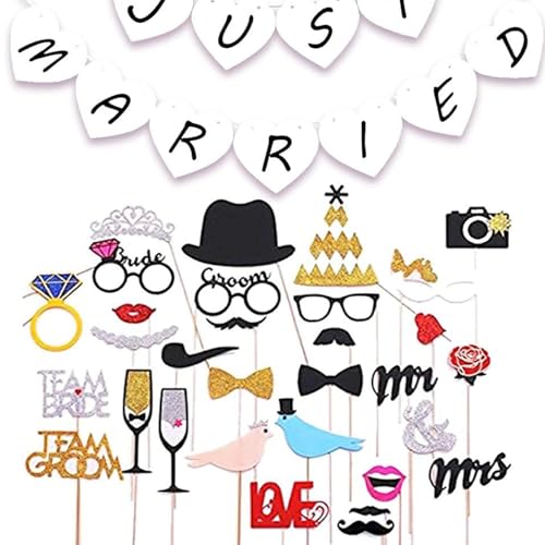 32 Stück faszinierende Fotoaccessoires für Hochzeit, Geburtstage, Valentinstag, Urlaubs-Party, Garten-Partien und mehr. Enthalten Hochzeit Fotorequisiten sowie Photo Booth Requisiten 32 Stück faszinierende Fotoaccessoires für Hochzeit, Geburtstage, Valentinstag, Urlaubs-Party, Garten-Partien und mehr. Enthalten Hochzeit Fotorequisiten sowie Photo Booth Requisiten von Tovbmup