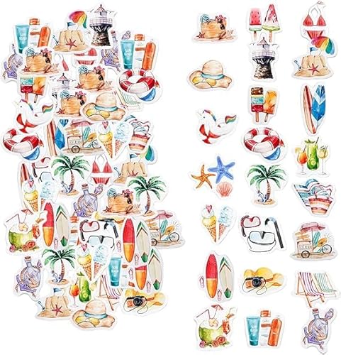 46pcs Aufkleber für Scrapbooking Kleine Scrapbook Aufkleber Set,Sommer-Strand-Aufkleber, Sommer-Surfen Wasserdicht Stickers,Kid DIY Art Crafts, Laptop, Koffer 46pcs Aufkleber für Scrapbooking Kleine Scrapbook Aufkleber Set,Sommer-Strand-Aufkleber, Sommer-Surfen Wasserdicht Stickers,Kid DIY Art Crafts, Laptop, Koffer von Tovbmup