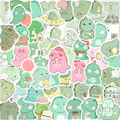 50 Stück Cartoon Dinosaurier Aufkleber für Laptop,Cartoons Dinosaur Aufklebers,wasserdichte Cartoons Sticker,für Kinder Jungen,Cartoon Dinosaur Stickers Aufkleber für Scrapbook,Skateboard,Auto,Gepäck von Tovbmup