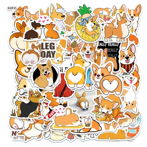 50 Stück Shiba Inu Aufkleber,Funny Tier Aufkleber für Laptop,Aufkleber Animal Corgi Sticker Set,für Auto Laptop Skateboard Fahrrad Moped Motorrad Fahrrad Computer,Geeignet für Erwachsene Kinder von Tovbmup