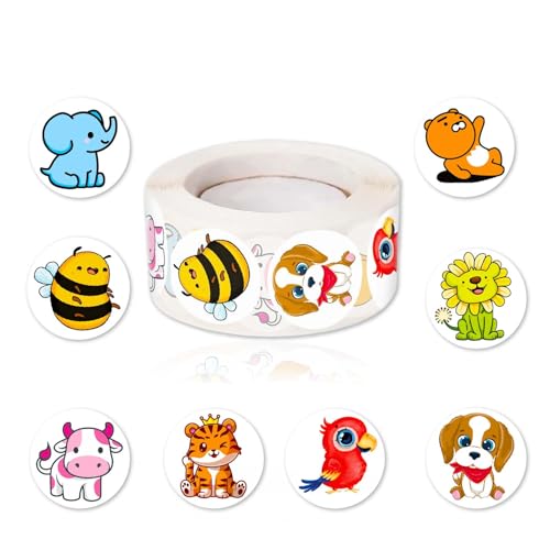 500 Stück Runde Tier Aufkleber, Motivationsaufkleber für Kinder Selbstklebende Lehrer Belohnung Aufkleber,Animal Sticker Rolle,Cartoon Tier Aufkleber,für Lehrer Eltern im Unterricht und zu Hause usw 500 Stück Runde Tier Aufkleber, Motivationsaufkleber für Kinder Selbstklebende Lehrer Belohnung Aufkleber,Animal Sticker Rolle,Cartoon Tier Aufkleber,für Lehrer Eltern im Unterricht und zu Hause usw von Tovbmup