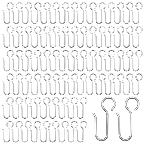 80 Stück Gardinenhaken, Gardinenring-Faltenhaken, Gardinenhaken-Clips, robuste Gardinenhaken aus Metall, Silberne Gardinenhaken für Vorhänge und Gardinenringe (40 x 20 mm) von Tovbmup