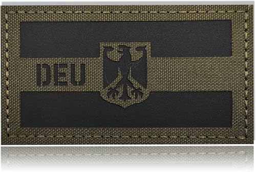 Deutschland IR Infrarot Reflektierende Patches Klett,German IR Flag Tactical Patches Hook and Loop Applique,Voll bestickte Militär Aufnäher,für Mützen, Taschen, Westen, Uniformen/Eagle Deutschland IR Infrarot Reflektierende Patches Klett,German IR Flag Tactical Patches Hook and Loop Applique,Voll bestickte Militär Aufnäher,für Mützen, Taschen, Westen, Uniformen/Eagle von Tovbmup