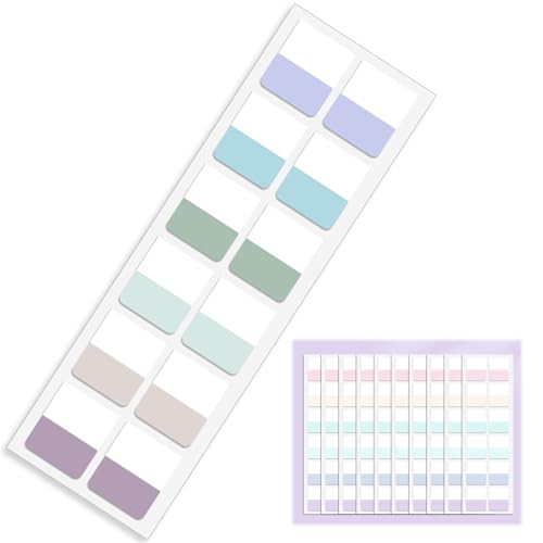 Index-Etikettenaufkleber (240er-Pack) – 240er-Pack selbstklebende Etiketten, Seitenmarkierungen, selbstklebende Seitenmarkierungsetiketten, Haftnotizen, Haftmarker, Seitenetiketten in heller Farbe von Tovbmup
