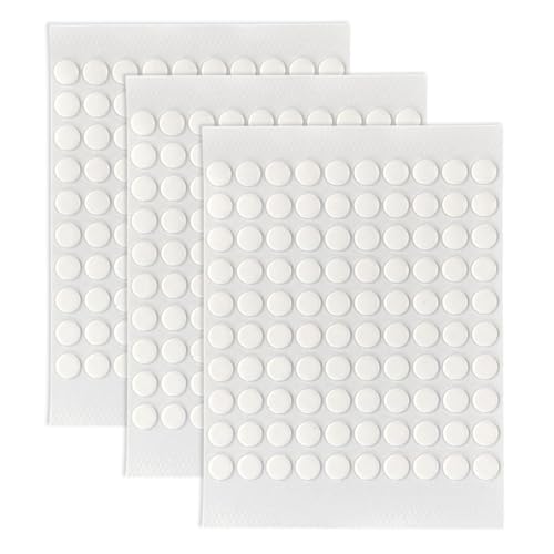 Tovbmup Acryl transparentes doppelseitiges Klebeband (3 Blatt, 300 Stück) – doppelseitige Klebepunkte, runde, spurlose, wasserfeste Aufkleber, transparente doppelseitige, entfernbare Klebepunkte von Tovbmup