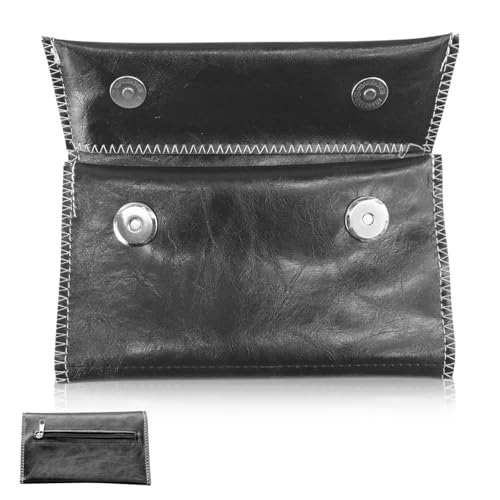 Wasserdichte Kunstleder-Tabaktasche (1 Stück) – Leder-Tabaktasche, Tabaktasche, Faltbare Tabaktasche mit Magnetverschluss, Tragbare Tabaktasche, Tabaktasche mit Taschenaschenbecher von Tovbmup