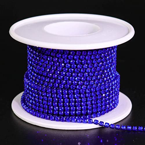 Towenm 1 Rolle 9,1 m Strass-Kette, SS6 2 mm dunkelblau/Saphir-Strass-Kettenrolle, zum Aufnähen, Kristall-Rhinstone, geschlossener Kettenbesatz, Kristallkrallenkette Towenm 1 Rolle 9,1 m Strass-Kette, SS6 2 mm dunkelblau/Saphir-Strass-Kettenrolle, zum Aufnähen, Kristall-Rhinstone, geschlossener Kettenbesatz, Kristallkrallenkette von Towenm
