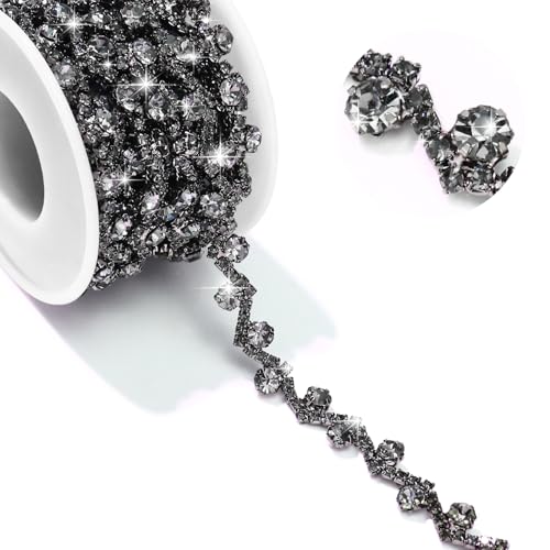 Towenm 2,7 m lange Strassverzierung, schwarze Strass-Applikation für Hochzeitskleid, Gürtel, Strumpfbänder, Kopfschmuck, Dekoration, Nähen, Diamant-Fransenband, Zierband für Handwerk, Brautkostüm Towenm 2,7 m lange Strassverzierung, schwarze Strass-Applikation für Hochzeitskleid, Gürtel, Strumpfbänder, Kopfschmuck, Dekoration, Nähen, Diamant-Fransenband, Zierband für Handwerk, Brautkostüm von Towenm