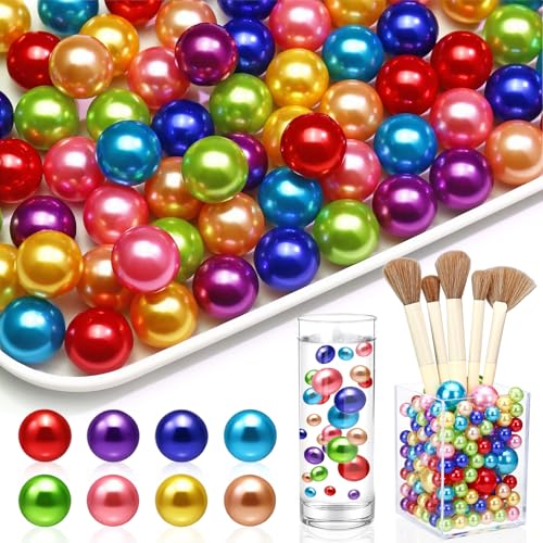 Towenm 20 mm große Perlen für Vasenfüller, 70 Stück, große Perlen ohne Loch, für Tafelaufsätze, Vasen, schwimmende Kerzen, Make-up-Pinselhalter, Bastelarbeiten, Rot/Rosa/Champagner/Blau/Seeblau/Gold von Towenm