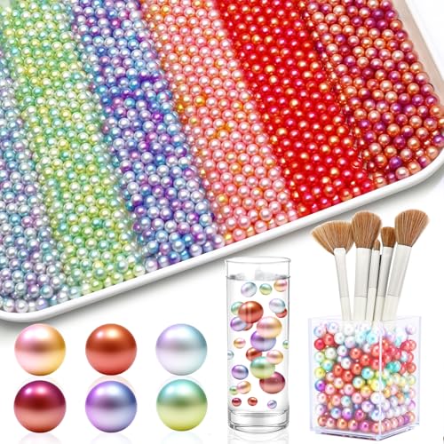 Towenm 2600 Stück 6 mm Farbverlaufsperlen zum Basteln, künstliche ABS-Perlen ohne Loch, Perlen für Vasenfüller, schwimmende Kerzen, Tafelaufsätze, Vasen, Make-up-Pinselhalter, Schmuckherstellung, 6 Towenm 2600 Stück 6 mm Farbverlaufsperlen zum Basteln, künstliche ABS-Perlen ohne Loch, Perlen für Vasenfüller, schwimmende Kerzen, Tafelaufsätze, Vasen, Make-up-Pinselhalter, Schmuckherstellung, 6 von Towenm