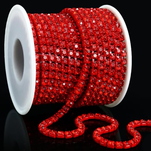 Towenm 9,1 m, 4 mm, Strass-Steine, Kettenglied, Zierkette für Schmuck, Basteln, DIY, Strass-Kette, Rot / Siam, SS16 / 4 mm Towenm 9,1 m, 4 mm, Strass-Steine, Kettenglied, Zierkette für Schmuck, Basteln, DIY, Strass-Kette, Rot / Siam, SS16 / 4 mm von Towenm