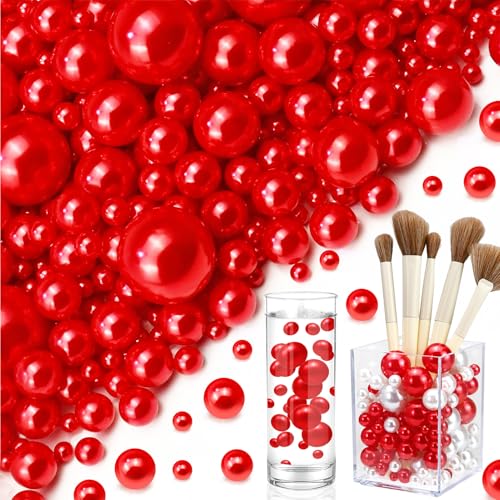 Towenm Perlen ohne Loch, für Vasen, schwimmende Perlen für Tafelaufsätze, Vasen, künstliche runde Perlen zum Basteln, Hochzeit, Party, Jeans, Kostüme, Dekoration, Schmuckherstellung, 2300 Stück (4/6/8 von Towenm