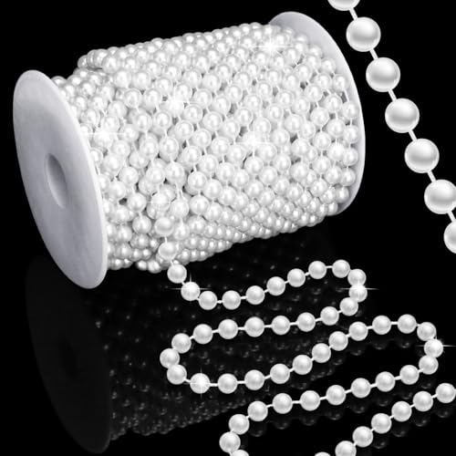 Towenm Perlenschnur, Girlande zum Basteln, künstliche Perlen, Perlenbesatz, Rolle, Stränge für Hochzeit, Tafelaufsätze, Blumenstrauß, Party, Dekoration, Weihnachtsbaumgirlande, Weiß, 1,5 m Towenm Perlenschnur, Girlande zum Basteln, künstliche Perlen, Perlenbesatz, Rolle, Stränge für Hochzeit, Tafelaufsätze, Blumenstrauß, Party, Dekoration, Weihnachtsbaumgirlande, Weiß, 1,5 m von Towenm