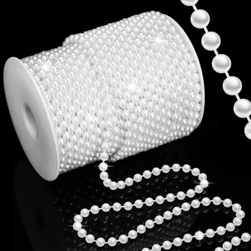 Towenm Perlenschnur, Girlande zum Basteln, künstliche Perlen, Perlenbesatz, Rolle, Stränge für Hochzeit, Tafelaufsätze, Blumenstrauß, Party-Dekoration, Weihnachtsbaumgirlande, Weiß, 2,5 m, 6 m Towenm Perlenschnur, Girlande zum Basteln, künstliche Perlen, Perlenbesatz, Rolle, Stränge für Hochzeit, Tafelaufsätze, Blumenstrauß, Party-Dekoration, Weihnachtsbaumgirlande, Weiß, 2,5 m, 6 m von Towenm