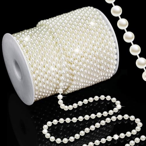 Towenm Perlenschnur, Girlande zum Basteln, künstliche Perlen, Perlenverzierung, Rolle, Stränge für Hochzeit, Tafelaufsätze, Blumenstrauß, Party, Dekoration, Weihnachtsbaumgirlande, elfenbeinfarben Towenm Perlenschnur, Girlande zum Basteln, künstliche Perlen, Perlenverzierung, Rolle, Stränge für Hochzeit, Tafelaufsätze, Blumenstrauß, Party, Dekoration, Weihnachtsbaumgirlande, elfenbeinfarben von Towenm